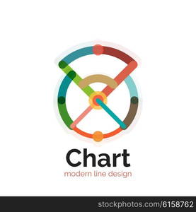 Thin line chart logo design. Graph icon modern colorful flat style. Thin line chart logo design. Graph icon modern colorful flat style. Vector icon