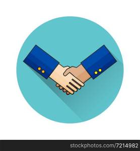 Thin line design of handshake. For web and mobile. Vector illustration.