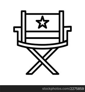 Thin line director chair outline icon vector illustration.