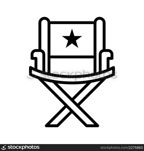 Thin line director chair outline icon vector illustration.