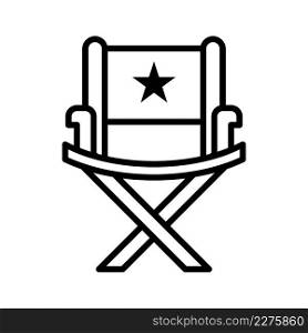 Thin line director chair outline icon vector illustration.
