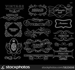 Thin Line frames and scroll elements. Set of calligraphic and floral design elements. calligraphic floral design elements.