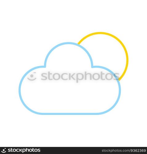 Thin line icon of weather, summer, sun, cloud. Vector illustration. stock image. EPS 10.. Thin line icon of weather, summer, sun, cloud. Vector illustration. stock image.