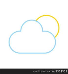 Thin line icon of weather, summer, sun, cloud. Vector illustration. stock image. EPS 10.. Thin line icon of weather, summer, sun, cloud. Vector illustration. stock image.