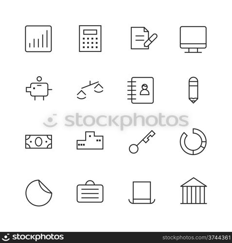 Thin Line Icons For Business and Finance. Vector eps10.