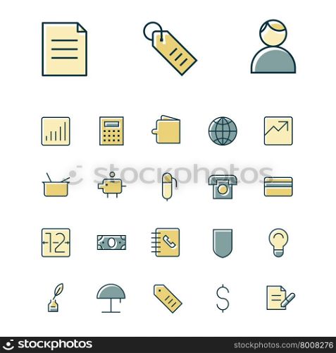 Thin line icons for business, finance and banking.