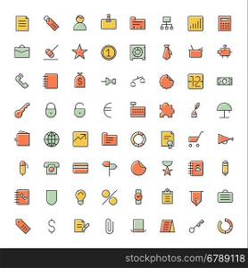 Thin line icons for business, finance and banking. Vector illustration.