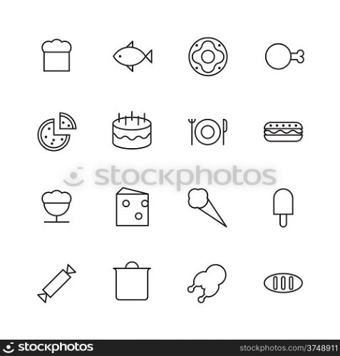 Thin Line Icons For Food. Vector eps10.