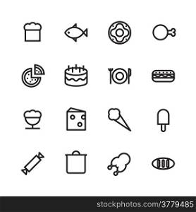 Thin Line Icons For Food. Vector eps10.
