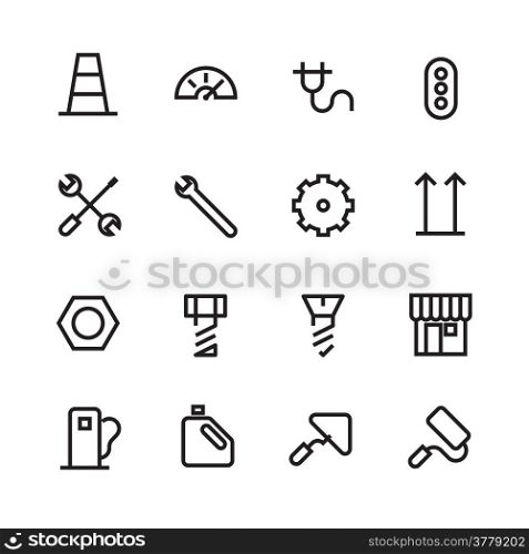 Thin Line Icons For Industrial. Vector eps10.