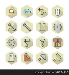 Thin Line Icons For Industrial. Vector eps10.