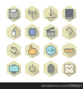 Thin Line Icons For Interface. Vector eps10.