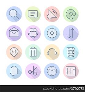 Thin Line Icons For Interface. Vector eps10.