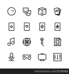 Thin Line Icons For Leisure. Vector eps10.