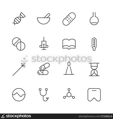 Thin Line Icons For Medical. Vector eps10.