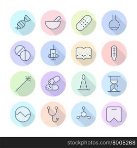 Thin Line Icons For Medical. Vector eps10.