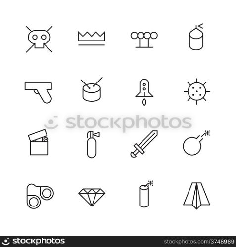 Thin Line Icons For Miscellaneous Items. Vector eps10.