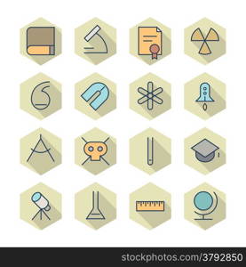 Thin Line Icons For Science and Education. Vector eps10.