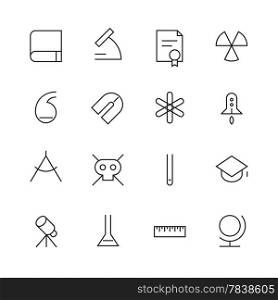 Thin Line Icons For Science and Education. Vector eps10.