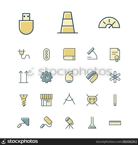 Thin line icons for science and industrial. Vector illustration.