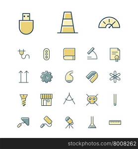 Thin line icons for science and industrial. Vector illustration.