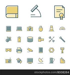 Thin line icons for science and technology. Vector illustration.