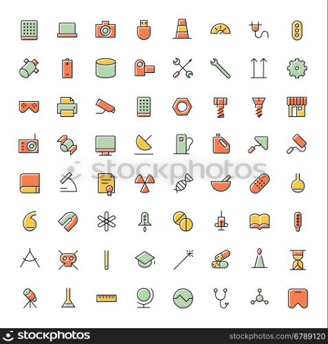Thin line icons for science, technology and medical. Vector illustration.