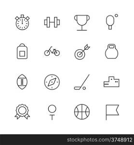 Thin Line Icons For Sport. Vector eps10.