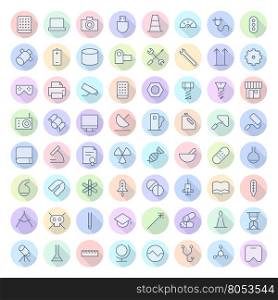 Thin Line Icons For Technology, Industry and Science. Vector eps10.