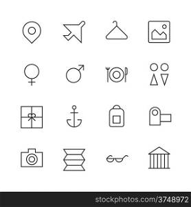 Thin Line Icons For Travel and Resort. Vector eps10.