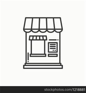 Thin line icons set. Cashbox, ticket window. Food kiosk, trolley, mobile cafe, shop, trade cart. Vector linear icons. Isolated illustration Symbols Object Sale. Thin line icons set. Cashbox, ticket window. Food kiosk, trolley, mobile cafe, shop, trade cart. Vector style linear icons. Isolated illustration. Symbols. Object. Sale