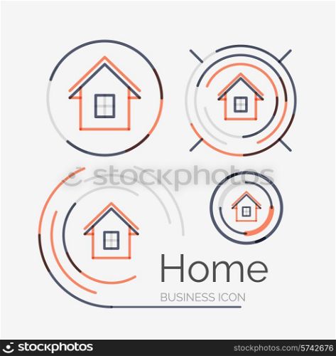 Thin line neat design logo set, clean modern concept, home, house idea