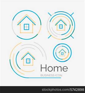 Thin line neat design logo set, clean modern concept, home, house idea
