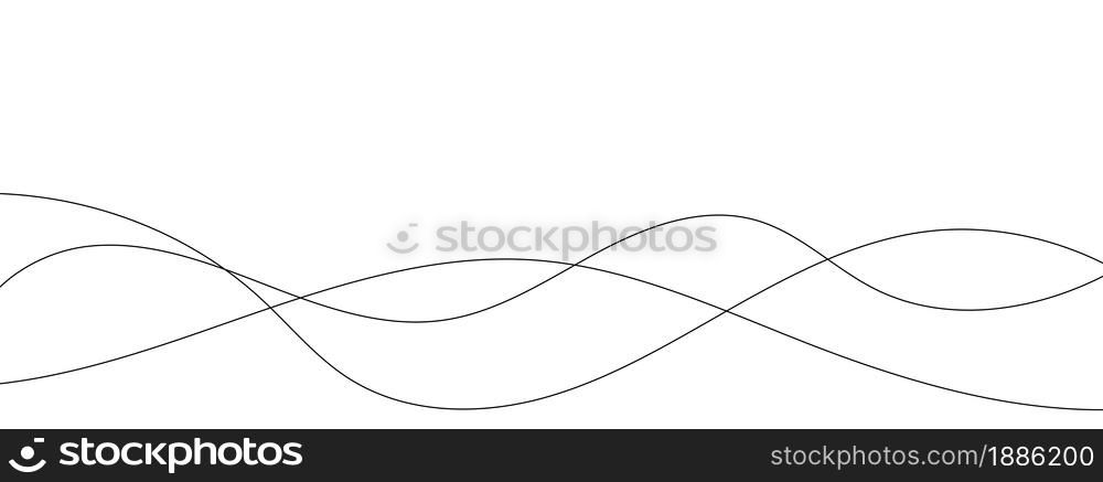 Thin line wavy abstract vector background. Curve wave seamless pattern. Line art striped graphic template. Vector illustration.. Thin line wavy abstract vector background. Curve wave seamless pattern.
