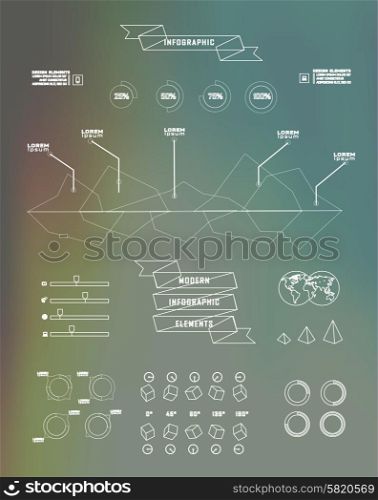 Thin linebusiness Infographics, plat elements. Options, diagram on blur landscape can be used for workflow layout, banner, step up options, number options, web template
