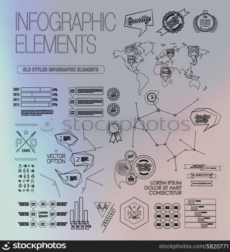 Thin linebusiness Infographics, plat elements. Options, diagram on blur landscape can be used for workflow layout, banner, step up options, number options, web template