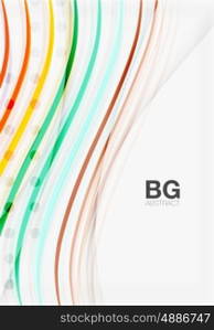 Thin lines wave abstract background. Vector template background for workflow layout, diagram, number options or web design