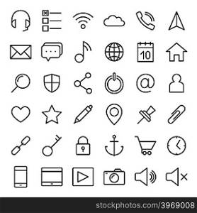 Thin lines web icons set for mobile apps and websites