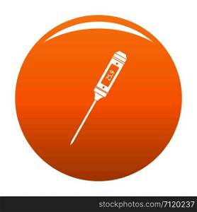 Thin thermometer icon. Simple illustration of thin thermometer vector icon for any design orange. Thin thermometer icon vector orange