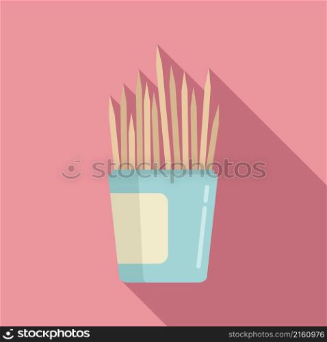 Thin toothpick icon flat vector. Tooth pick. Food stick. Thin toothpick icon flat vector. Tooth stick