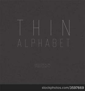Thin vintage alphabet (uppercase). With textured background, vector, EPS10