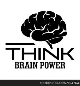 Think brain power logo. Simple illustration of think brain power vector logo for web design isolated on white background. Think brain power logo, simple style