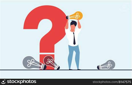 Think outside idea box and inspiration creative business. Success solution and open light bulb vector illustration concept. Innovation mind and creativity intelligence. Bright strategy thinking man