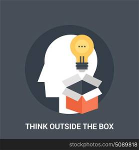 think outside the box icon concept. Abstract vector illustration of think outside the box icon concept