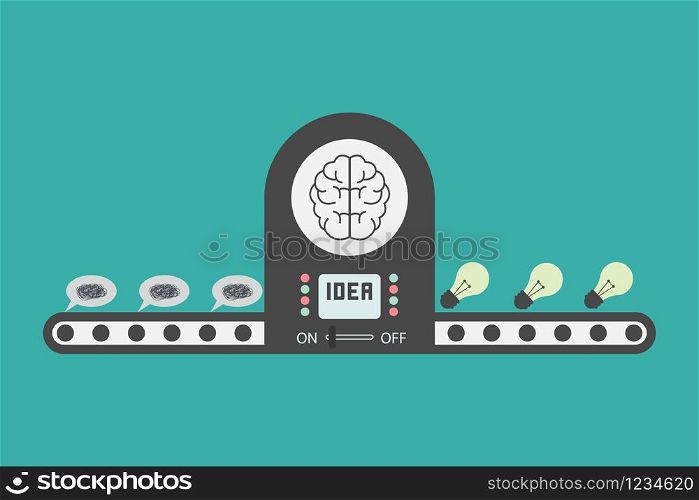 Think Successful vision idea concept with icon of light bulb . Eps10 vector illustration, Symbol Growth, economy, investment , technology and leadership