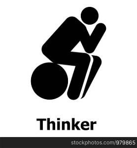Thinker icon. Simple illustration of thinker vector icon for web. Thinker icon, simple style