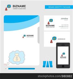 Thinking about money Business Logo, File Cover Visiting Card and Mobile App Design. Vector Illustration