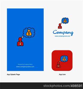 Thinking about money Company Logo App Icon and Splash Page Design. Creative Business App Design Elements