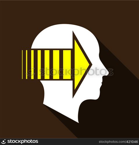 Thinking brain icon. Flat illustration of thinking brain vector icon for web. Thinking brain icon, flat style