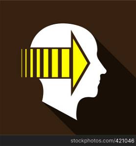 Thinking brain icon. Flat illustration of thinking brain vector icon for web. Thinking brain icon, flat style